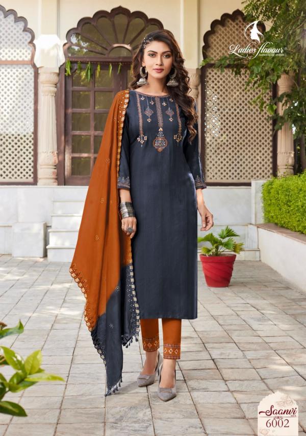 Ladies Flavour Saanvi Vol 6 Exclusive Kurti With Bottom Dupatta Collection